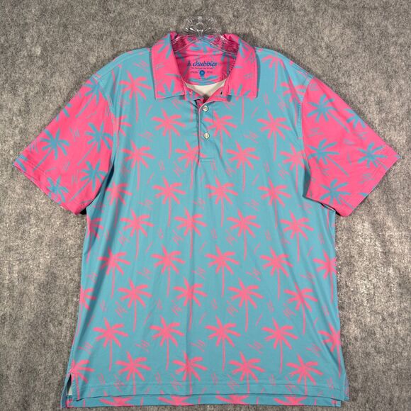 Chubbies Shirt Mens Size Medium Blue Short Sleeve Polo The Weekend Has Arrived - Picture 2 of 10